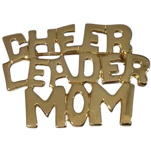 Cheer Leader Mom Brooch Gold Tone Fashion Jewelry